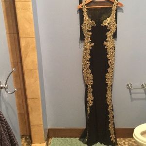 Black and Gold prom dress